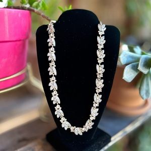 Rhinestone Floral Goldtone Special Occasion Necklace NWT